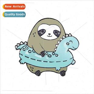 Europe creative dorky sloth swimming dinosaur brooch animal