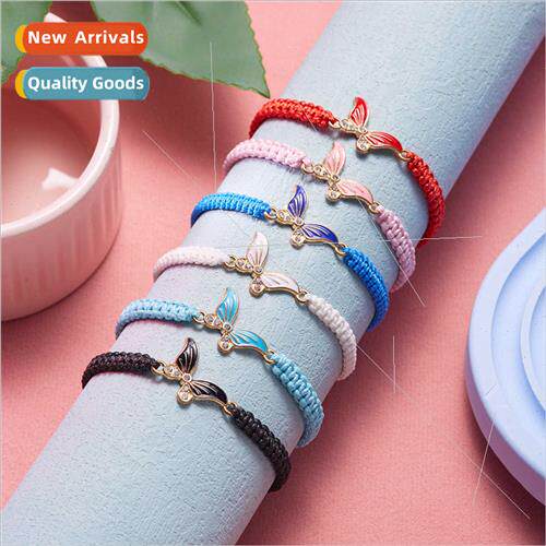 Europe new butterfly drip oil paper card bracelet handmade b