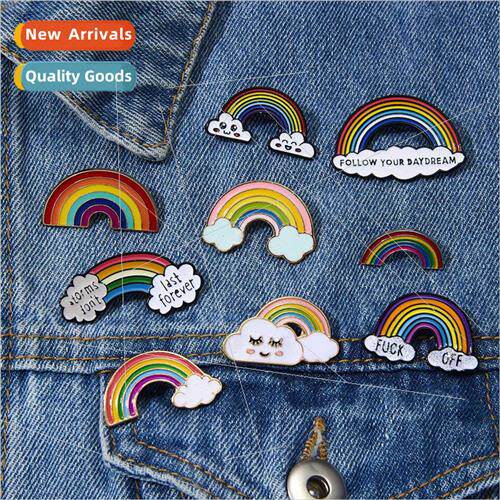 Europe new rainbow brooches versatile clouds rainbow micro c