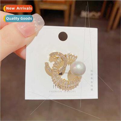 Korea celebry antique zirconia small incense pearl pin exqui