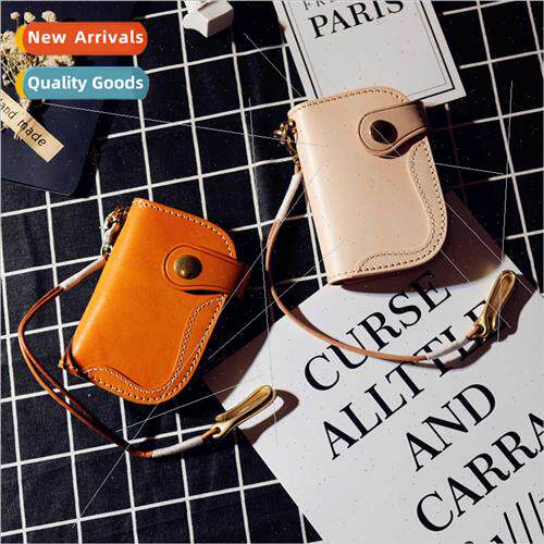 Men Women Brass Cowhide Leather Key Bag Lock Keychain Giveaw