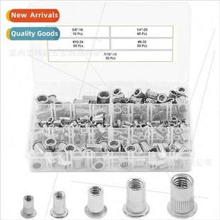 rivet nut threaded inch ins head 304 flat 180pcs