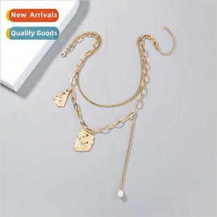 Character Geometric Double Layer Natur Europe Necklace Metal