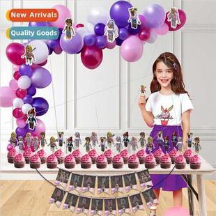 Balloon Pull Flag Roblox Birthday Party Set Ban Theme