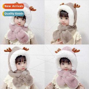 scarf one thickened winter Chr padded hat cute Children warm