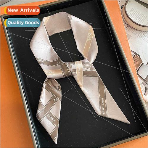 Spring Autumn new long small silk scarf female thin narrow r
