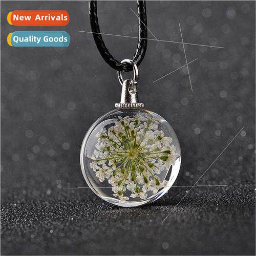 Round Glass Dried Flower Colourful Specimen Acrylic Flower P