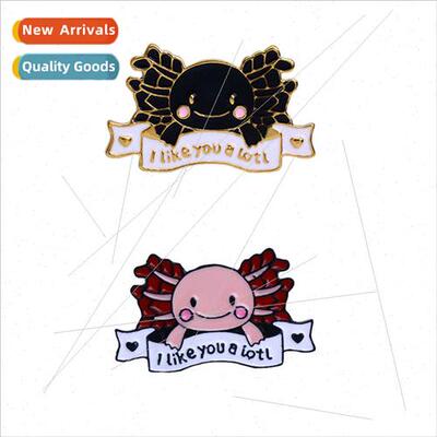 Korean  fashion personaly black deep purple oil drop crab br