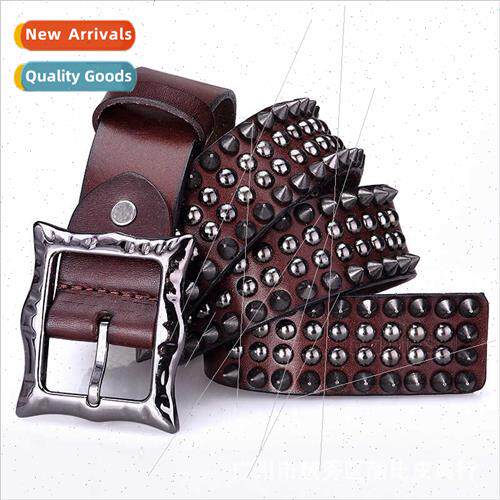 unisex men women belts day word buckle pointed rivets leathe