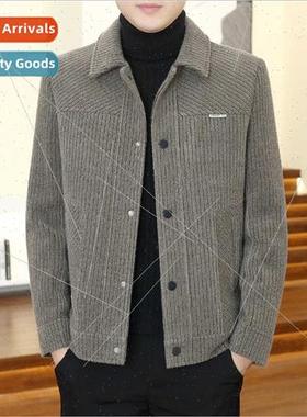 Autumn winter jacket men lapel Korean  plump handsome senior