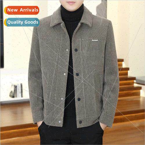 Autumn winter jacket men lapel Korean  plump handsome senior