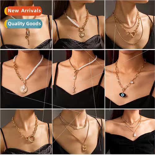 Europe Necklace Fashion Multi-layer Stacking Collarbone Chai
