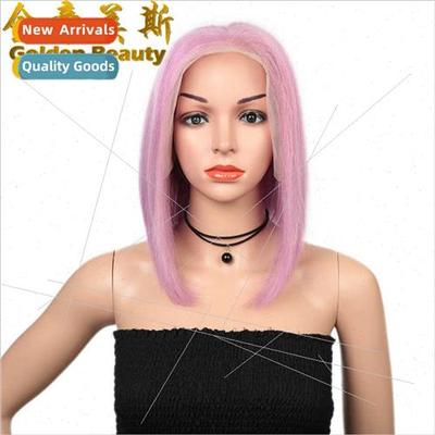 Undercut Partial Bob Hair 13X6 150%frontal wig half lace rea