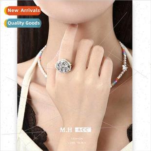 beads finger open colorful fashion rice female Autumn ring