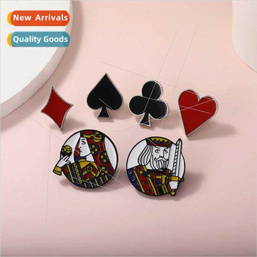 Europe playing card brooch small badge spade square collar f