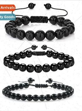 Black Obsidian Men Bracelet Onyx Preparation String Bracelet