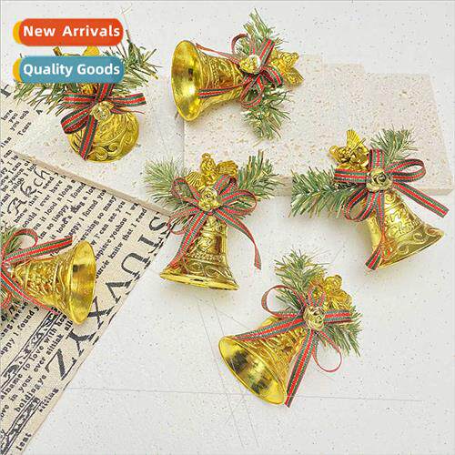 Christmas bells pendant Christmas gold plastic bells decorat
