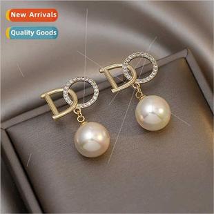 simple stud pin diamond new pearl niche Korea silver S925