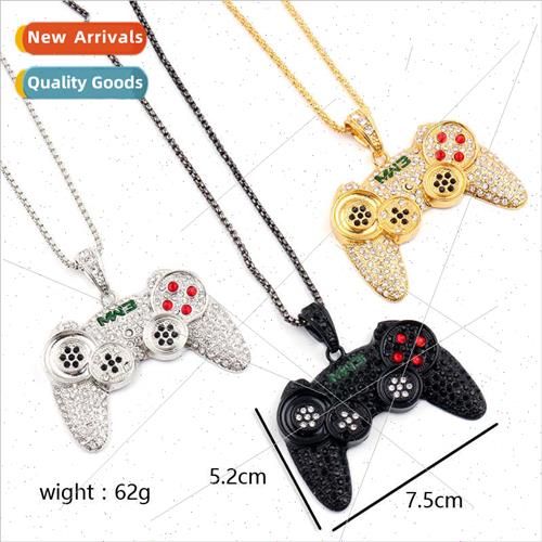 Hip hop jewellery tide men full diamond game console handle