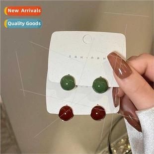 earrings new stud retro bean red tide 2022 Earrings