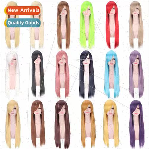 80cm long anime cos colorful female wig cosplay party wig fu