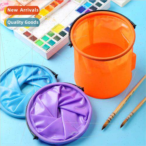 Expandable Canvas Folding Brush Wash Bucket Art Gouache Acry