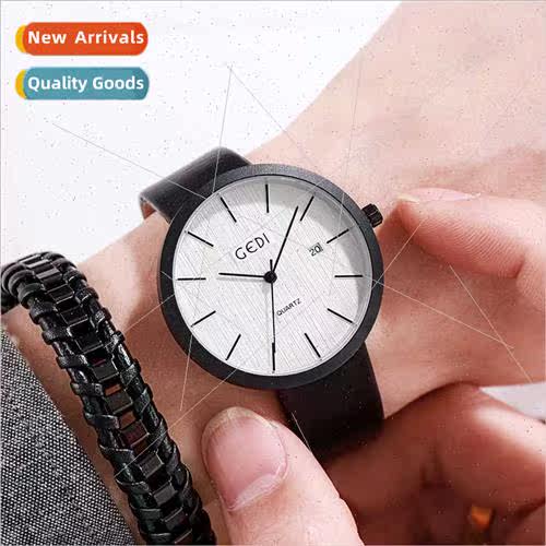 Men belt watch fashion single calendar quartz waterproof wat