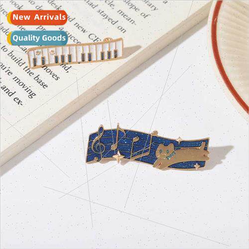 New music alloy brooch beautifully designed piano note shape
