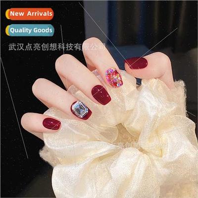Wear Nail Berry Teenage Girl ~ Red Glter Diamond Sequins Nai