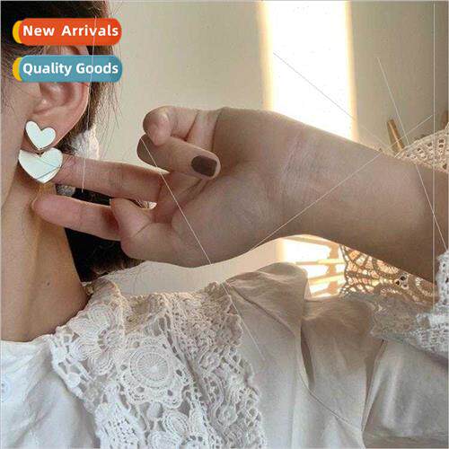 Gentle milky whe back hanging two wear earrings silver pin c