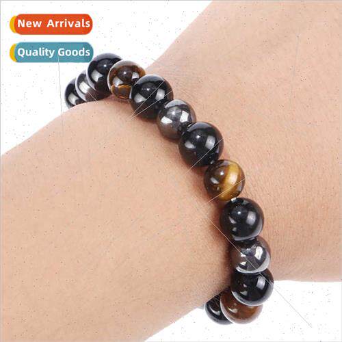 Men strings tiger eye stone black gallstone imation obsidian