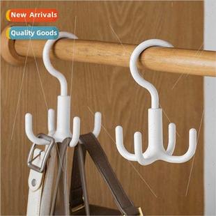Rotatable four claw hooks bag hanging rack whout punching cl