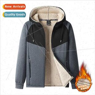Padded thickened jacket men lambswool cardigan sweater youth