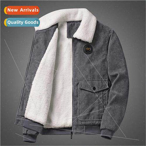 Thickened lambswool cotton jacket men 2022 new winter Korean