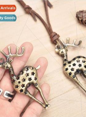 Europe popular plum deer cowhide necklace Two colors availab