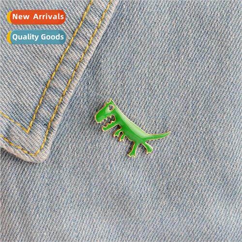 2017 new cute weird cartoon green dinosaur brooch  American