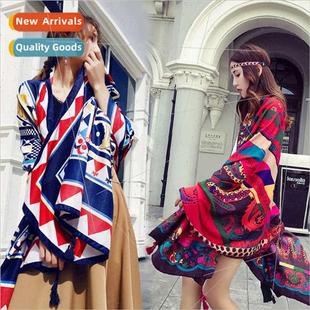 linen scarf travel New sunscreen cotton silk summer