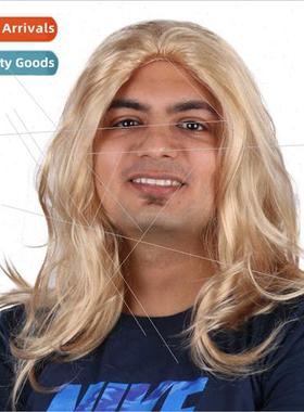 Blonde Shoulder Wigs Curly Boys Wigs Europe Handsome Male Wi