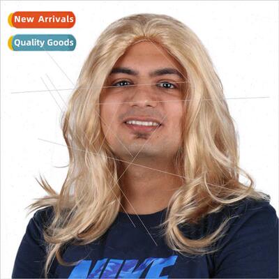 Blonde Shoulder Wigs Curly Boys Wigs Europe Handsome Male Wi