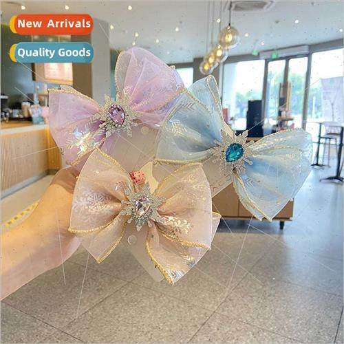 Spring Ice Princess bow hair clips children hair cards flutt