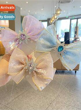 Spring Ice Princess bow hair clips children hair cards flutt
