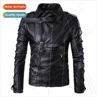 Eurocode 2022 new fashion men biker leather jacket decadent