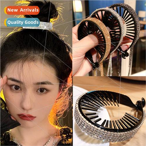 Rhinestone pill head plate hair artifact hair accessories po