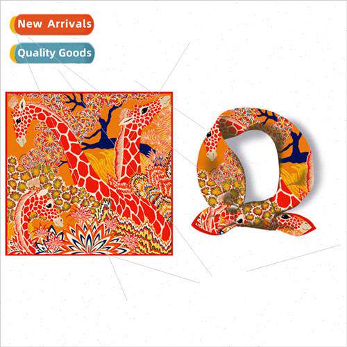 New orange cartoon giraffe 53 simulation silk small square s