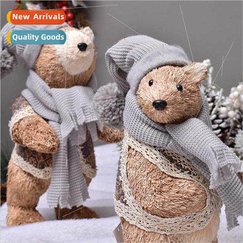 Christmas decorations natural plant dolls cute bear dolls ho