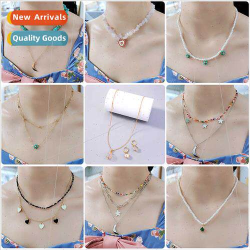 New retro bohemian colorful rice beads multi-layer necklace
