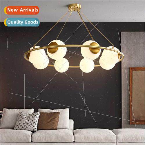 All copper chandelier modern simple creative circle living r