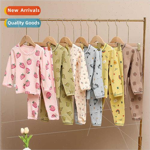 2023 fall winter new children cotton jacquard underwear set