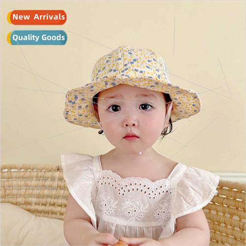 Spring summer  children sun hat pot hat small flowers cute g