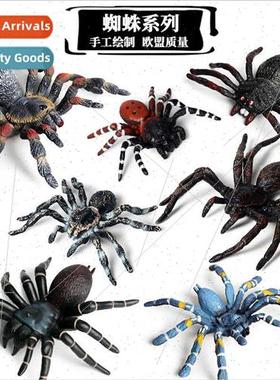 Solid compose spider model insect toys black spider tarantul